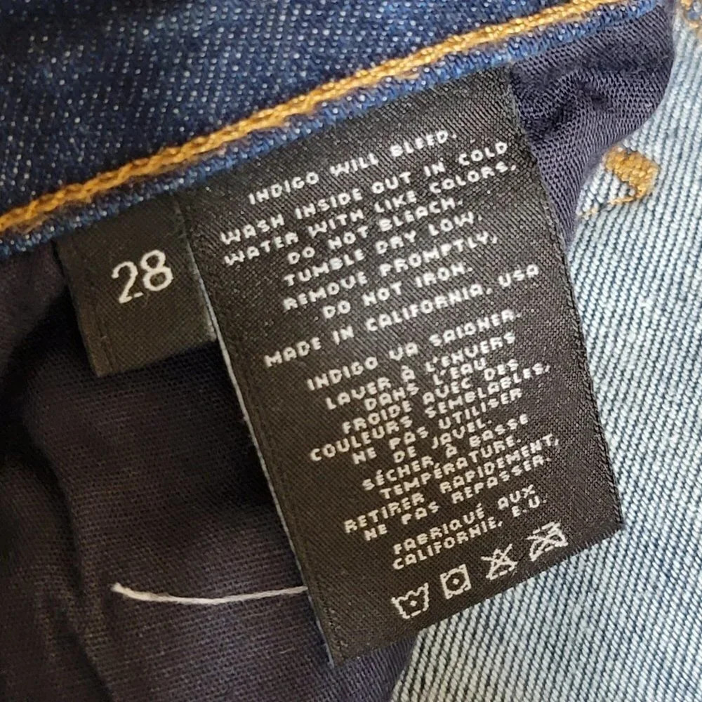 J Brand Dark Wash Distressed Alta Straight Leg Jeans Hi Rise Dark Wash Denim 28 - Picture 6 of 7